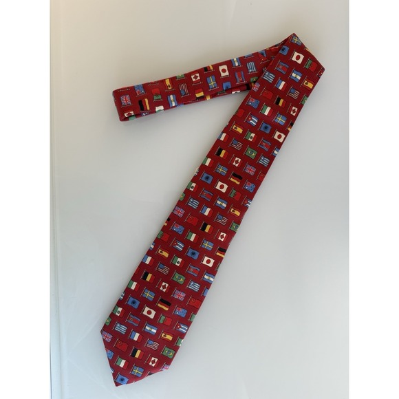 Façonnable Other - FACONNABLE 100% Silk Tie Hand Made ITALY Designer World Flag NWT